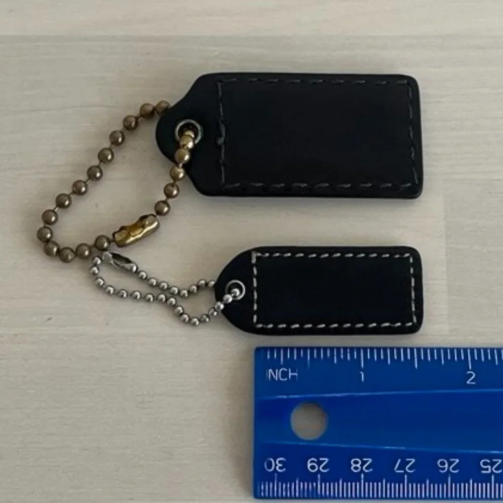 Coach Set of 2 Hangtag Key FOB Genuine Leather